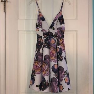 Multi-colored Fit and Flare Flower Dress